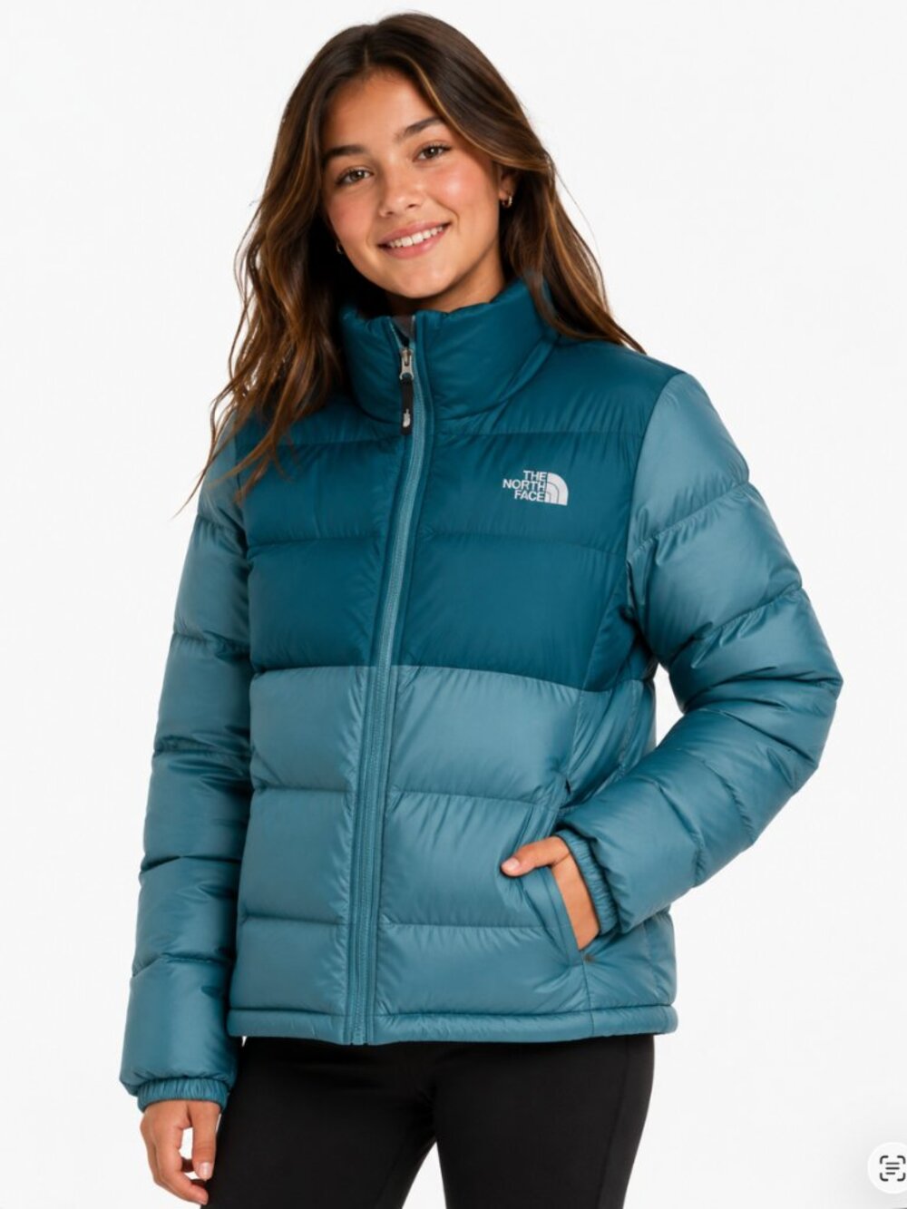The North Face Insulated Puffer Jacket 550-Down Reversible Teal Girl’s XL 18